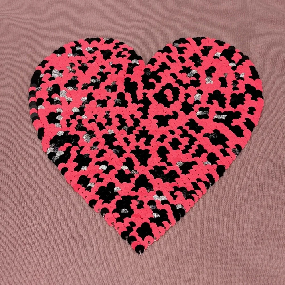 EUC Old Navy Girls Sequin Heart Top